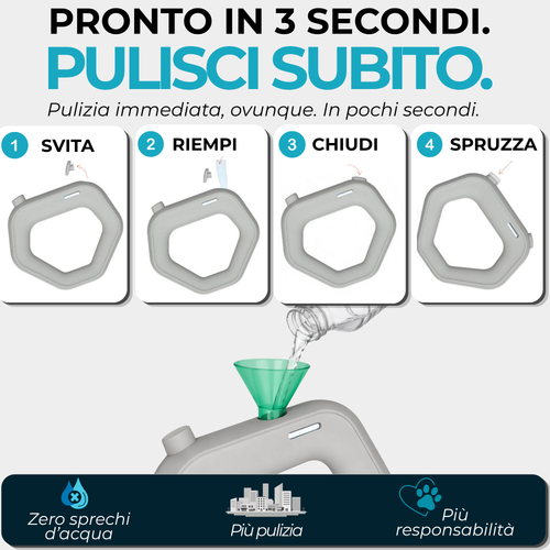 Guinzaglio con Spruzzatore Integrato – Serbatoio Acqua 85 ml + Corda 1 m